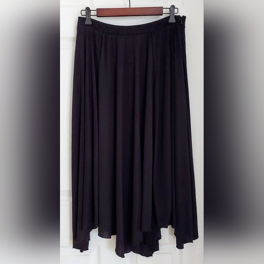 Long Tall Sally Black Handkerchief Hem Midi Skirt
